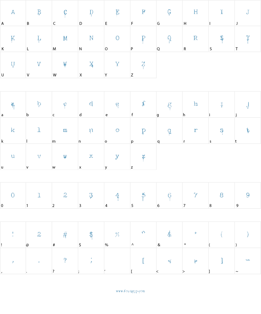 Nasal Drip Font Character